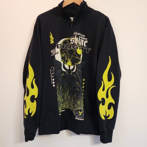 Killstar Gothic Kult Unisex Oversized Kapuzen pullover Shine Sweatshirt L Grunge - Picture 1 of 15